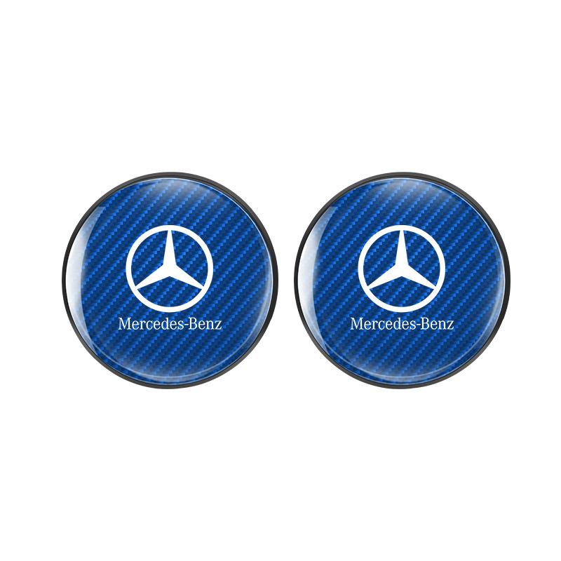 ZJH5 Carbon Fiber Texture Car Cup Coaster Non-Slip Waterproof Dustproof Cup Mat For Mercedes Benz A B C E S Class GLC GLA GLB GLE GLS