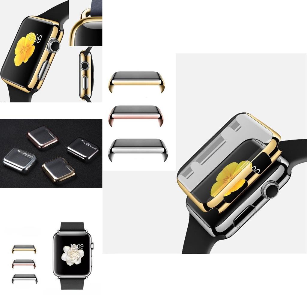 Защитный чехол для Apple Watch, жесткий чехол с гальваническим покрытием PC для моделей 38 мм и 42 мм
