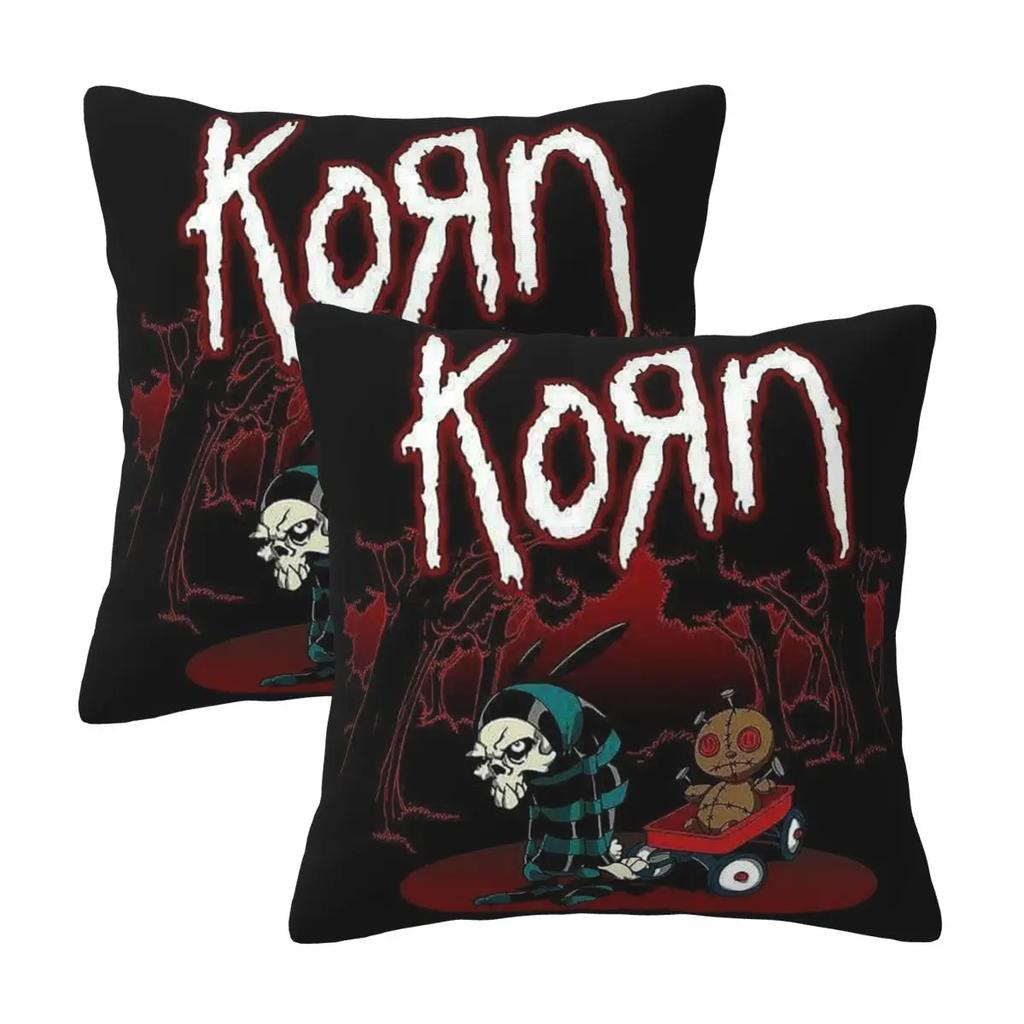 Korn Heavy Metal Band Album Tour 2 Pcs Square Pillowcase Pillow Cover Cushion Decor Comfort Throw Pillow For Home Sofa