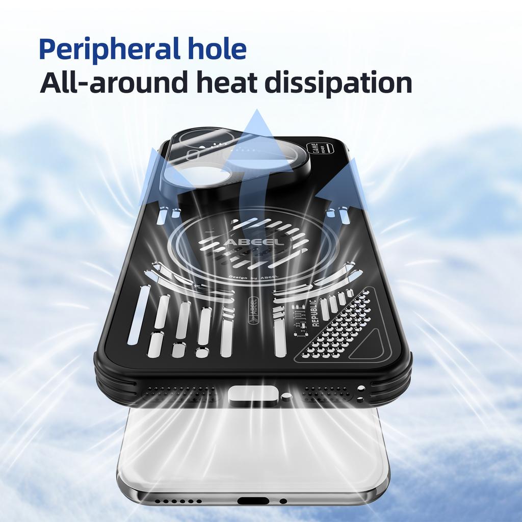 ABEEL For Huawei Pura 80 Ultra Magnetic Case Aluminium Alloy+PC+TPU Hollow Heat Dissipation Phone Cover