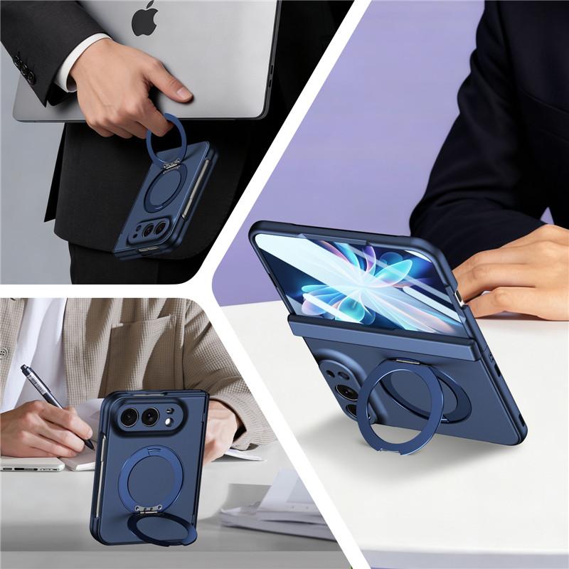 For Iphone Duo 5G Case Magnetic Ring Holder for Magsafe Case for IphoneDuo with Screen Glass Hinge Protection Cover