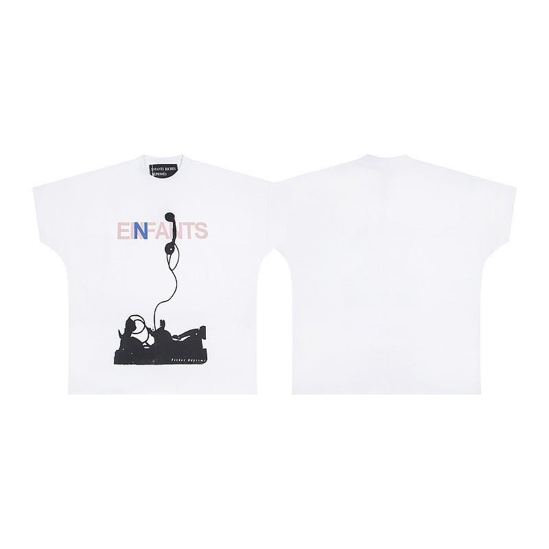 2025 Loose Fit Short Sleeve T-Shirt Men Women Cartoon Letter Print Casual Top