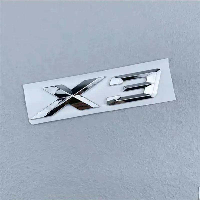 3D ABS Black Chrome Car Letters Rear Trunk Emblem Badge X1 X2 X3 X4 X5 X6 X7 Logo For BMW E70 E53 F15 G05 Decals Sticker Styling ip2