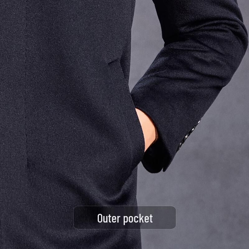 Antonio Men's Light Luxury 85% Goose Down Wool & Cashmere Jacket with Detachable Liner