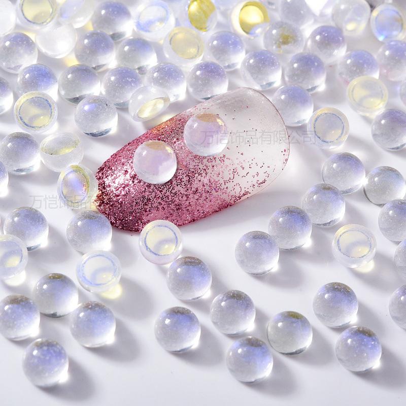 Кристалл Стеклянный Мокко Полукруглый Жемчужный Ногтевой Шарик Diy Nail Art Человек Рыбка Бусина Красота Мобильные Телефоны Аксессуары