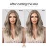ALAN EATON Синтетический передний парик с кружевом Длинные волнистые парики Ombre Grey to Blonde Ежедневно для женщин Высокая плотность Термостойкие волосы