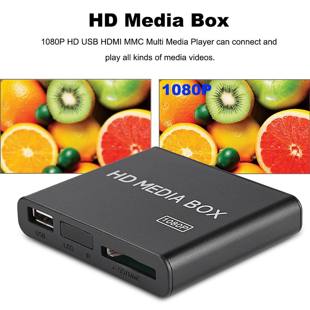 Мини-медиаплеер Full HD 1080P Поддержка USB MMC RMVB MP3 AVI MKV