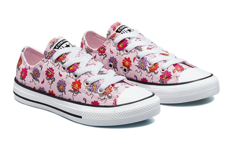Converse Кеды Chuck Taylor All Star Удобные Устойчивые к истиранию Низкие Детские Канвасовые Розовые Фиолетовые Разноцветные Унисекс 671600C