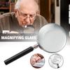 Portable 10X Handheld Magnifying Glass, Retro Handle Magnifier Eye Loupe Glass With Metal Handle High Magnification For Rea F3K7