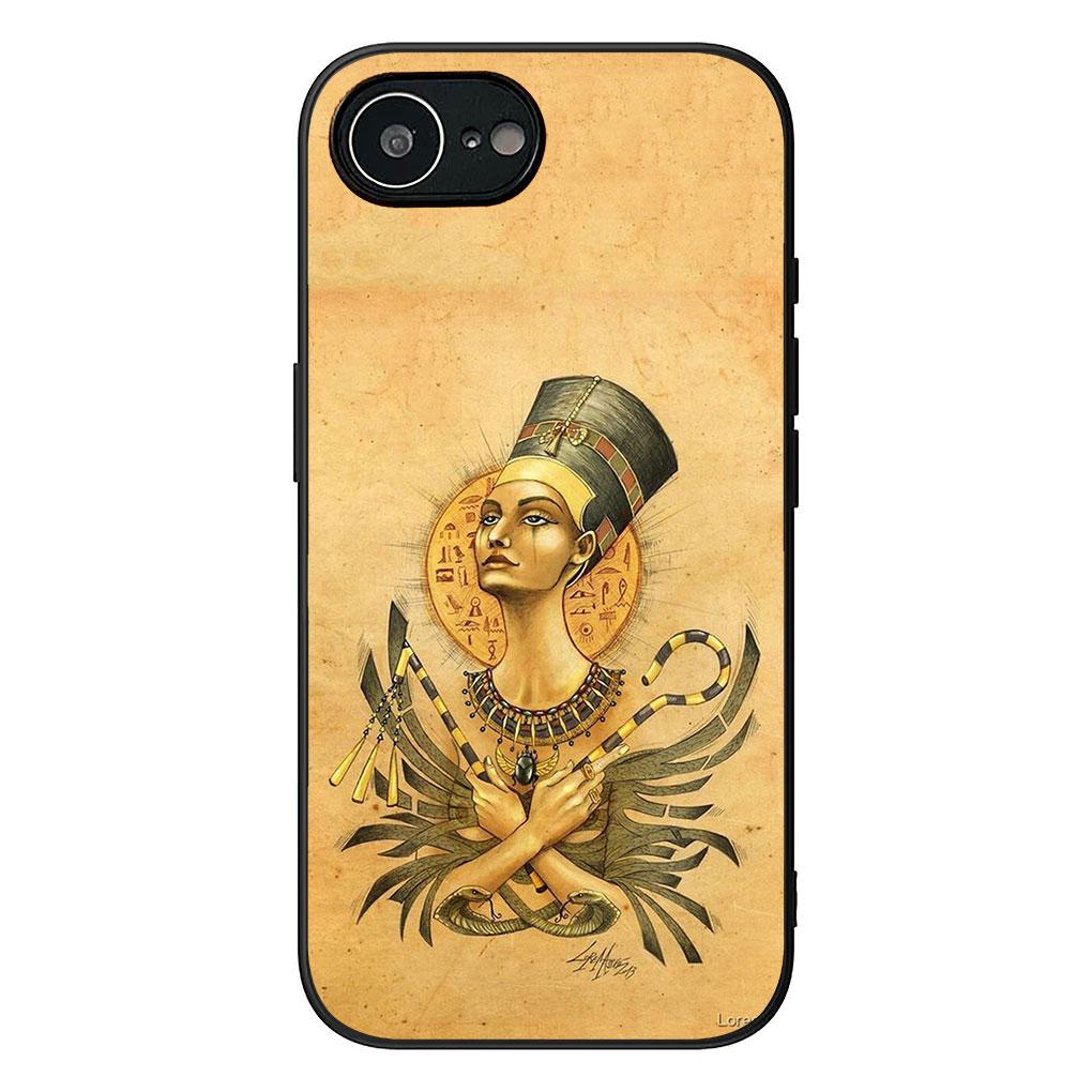 Soft Cover for Apple iPhone 13 12 Mini XS 11 Pro Max 7 8 Plus + XR SE 2022 2020 SE3 Coque Phone Case Egypt Nefertiti Anubis Ankh