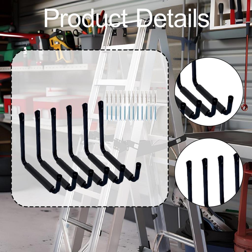 6 шт. Гаражные крюки для хранения Инструменты Стойки для каяков для кухни дома