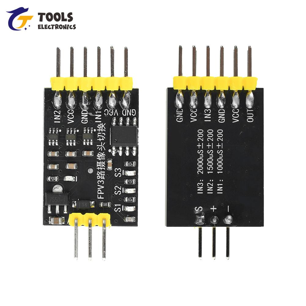 DC 5-12V 3-Channel Video Switcher Module FPV 3-Camera Switching with PWM Control Suitable for RC Drones and FPV Drones