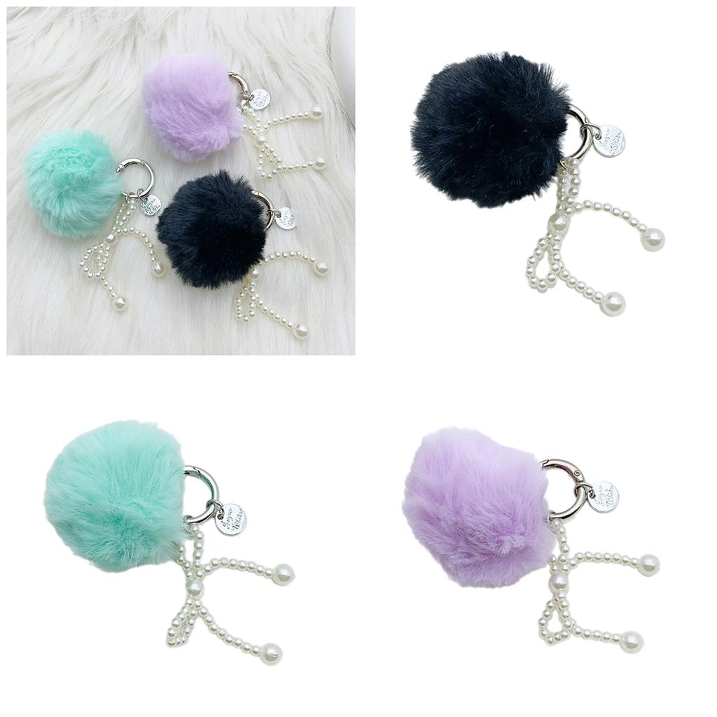 Elegant Beaded Bowknot Keychain Bag Pendant Unique Phone Charm Delicate Plush Keyring Accessory for Personalized Charm