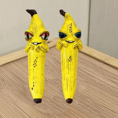 Смола Фигурка Человека-банана Сенсорная игрушка Скульптура Уникальная статуэтка банана Фигурки Поделки Мультяшная фигурка банана Настольный декор