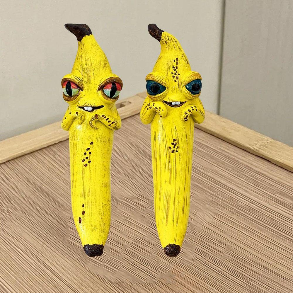Resin Banana Man Figurine Sensory Toy Sculpture Unique Banana Statue Figurines Crafts Cartoon Banana Figure Desktop Decorative