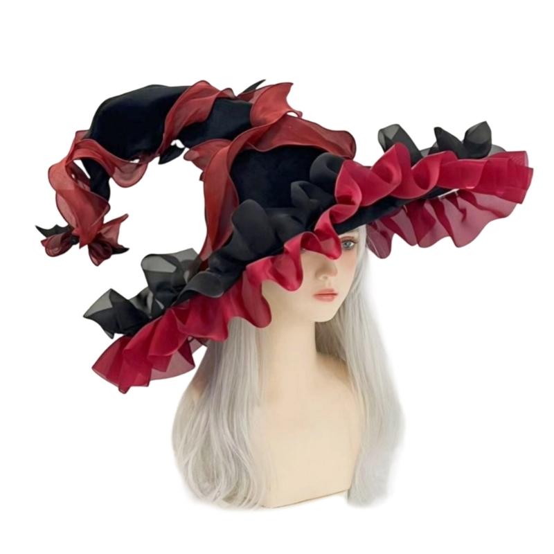 Регулируемая шляпа ведьмы, легкая, удобная ткань, эластичная лента для вечеринок на Хэллоуин, косплей-мероприятий и тематических собраний