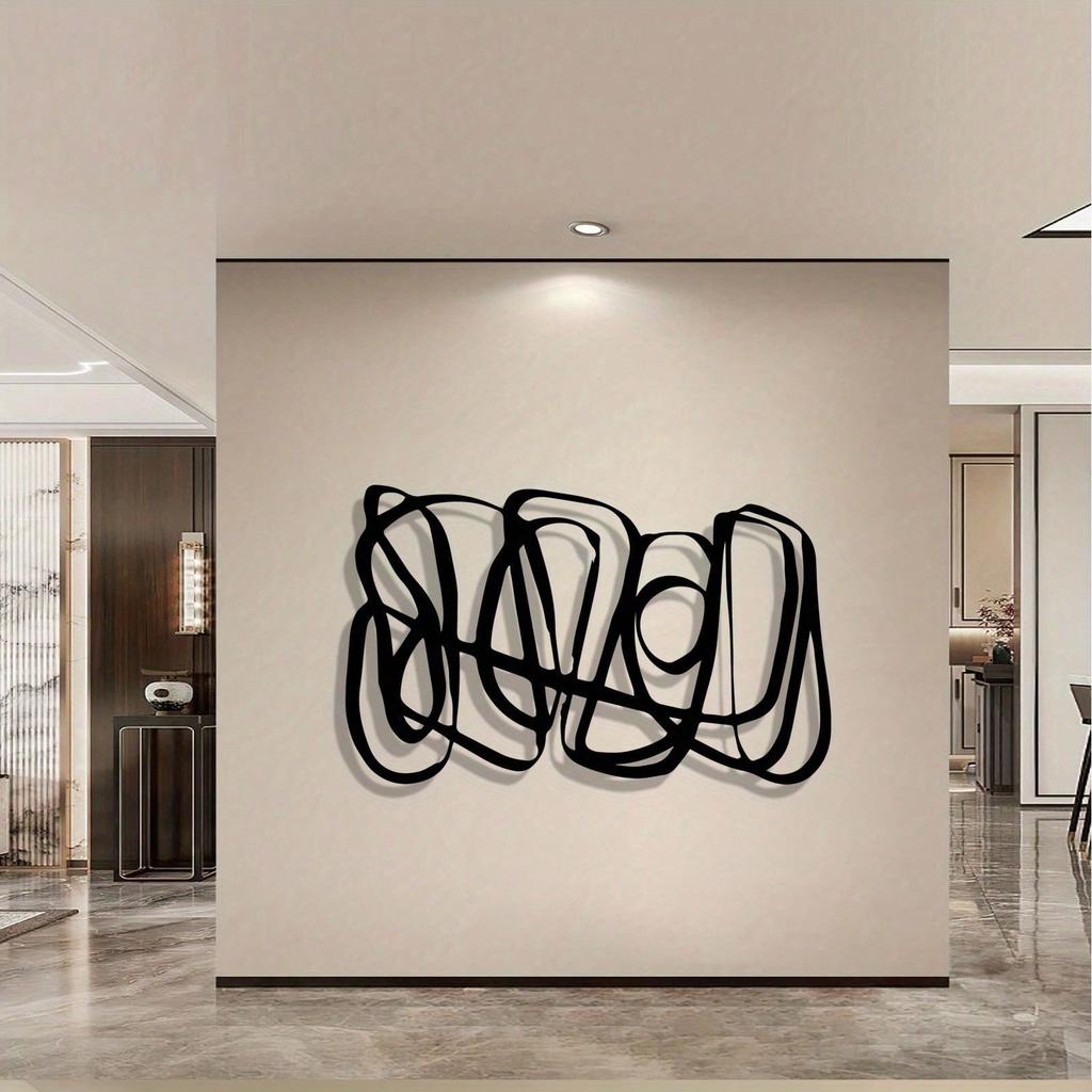 Modern Linear Metal Wall Art Abstract Sculpture Wall Decor for Home Office Contemporary Gift
