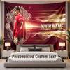 Custom Name Text Tapestry Cristiano Ronaldo Personalized Polyester Wall Tapestry For Bedroom And Room