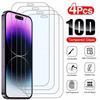 4Pcs Full Cover Tempered Glass For iPhone 14 15 16 17 Pro Max 13 12 11 XS Max XR Screen Protector Film