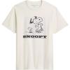 X Peanuts SS25 Футболка с коротким рукавом Snoopy Signature Square из органического хлопка с круглым вырезом Мужской топ Слоновая кость CAF64-CHK