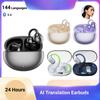 New Wireless BT Translation Earbuds Not In Ear AI Headphones Translator HD Voice 144 Languages Real-time Translators for Travel
