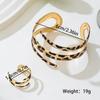 Европейская и американская мода личность пятнистый леопардовый принт полый трехслойный открытый женский браслет кольцо комплект ювелирных изделий