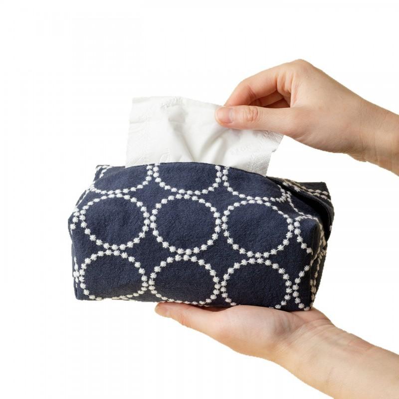 Handmade Sashiko Cloth Tissue Box Vintage Home Office Decor