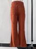 Весенние модные вельветовые расклешенные брюки, широкие брюки, женские однотонные повседневные удобные брюки