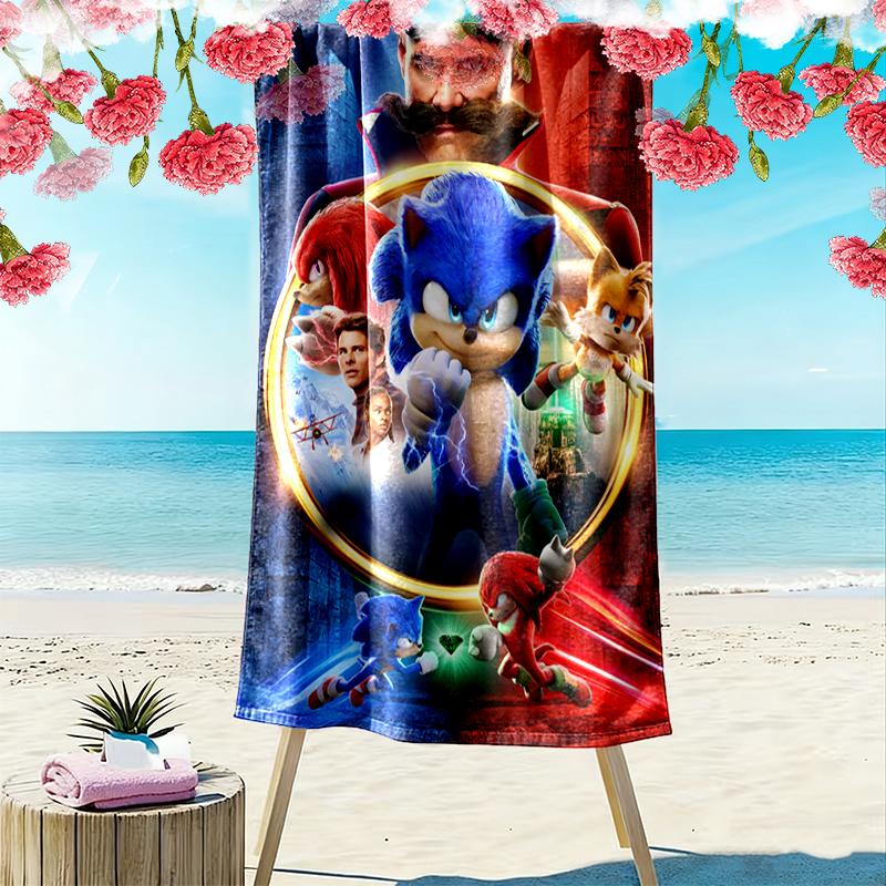 1pc SONIC Beach Towel, Outdoor Activities Perfect Summer Travel Supplies, As A Gift for Festivals