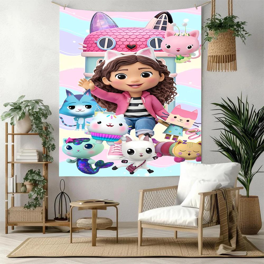 Gabby's Dollhouse Retro Tapestry Retro Boho Ideal for Balcony Bedroom Studio Wall Multipurpose Vintage Wall Art Perfect Gift for Dorm Roommate