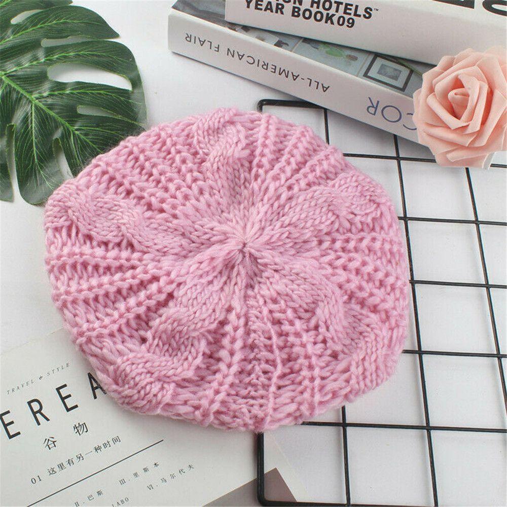 Мода Винтаж В рубчик Теплая Шапка-берет Французская Художественная Шапка Шапка Художника Вязаная Шапка