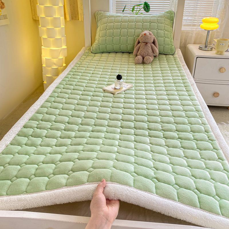 Наматрасник из молочного флиса с антистатическим слоем, складной тепловой топпер для кровати в общежитии - 90x200см до 200x220см Машинная стирка