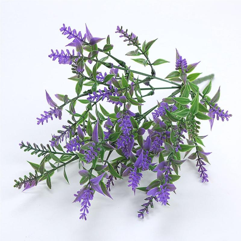 10 упаковок искусственных растений, кустов лаванды, не выцветает, искусственная пластиковая лаванда для сада, крыльца, фермерского дома, патио, офиса, свадьбы, внутреннее и наружное украшение