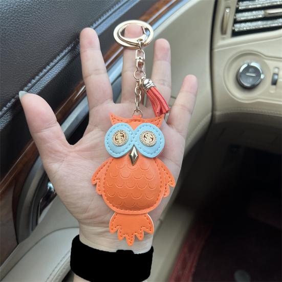 Брелок для ключей в виде совы, компактный, легкий, из искусственной кожи, подвеска для ключей, сумок, рюкзаков, аксессуаров
