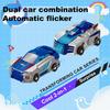 2-in-1 Collision Transforming Dinosaur Car Multi-Jointed Articulation Transforming Car Robot Toy for Kids Boys & Girls