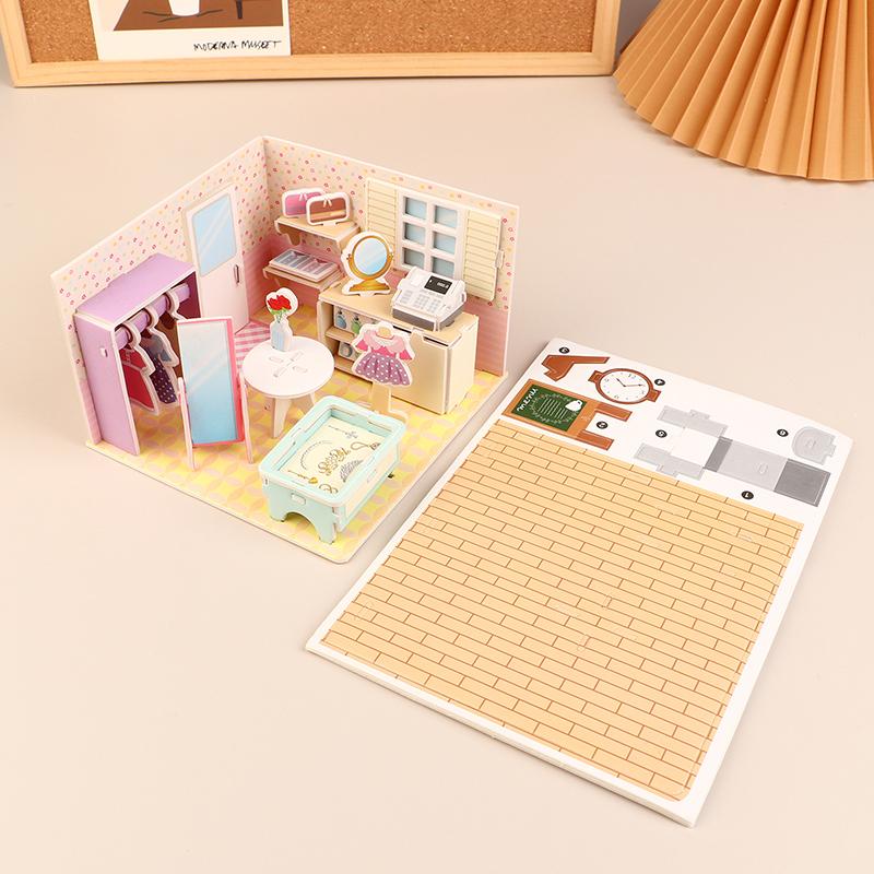 Картонный пазл 3D Дом Комната Магазины Модель Головоломка Игрушки Дети Самодельные Сборные Игрушки