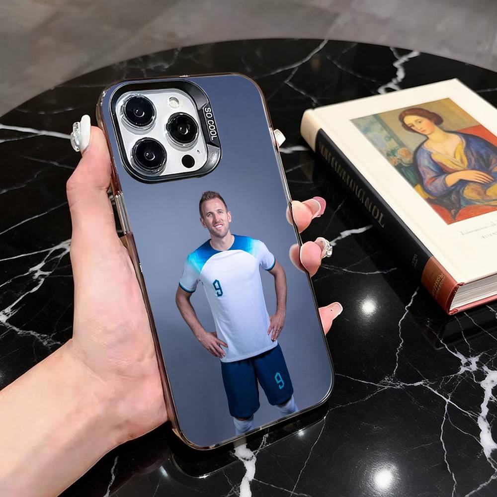 H-Гарри К-Кейн HK Чехол для телефона для iPhone 17,16,15,14,13,12,11 Plus,Pro Max,XS,Цветной Серебристый Покрытие Внутренняя Крышка