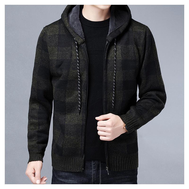 Новый мужской свитер, пальто, осень-зима, толстый теплый шерстяной свитер с капюшоном, кардиган, джемперы, флисовое пальто на молнии