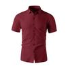Мужская рубашка с коротким рукавом, однотонная, в стиле business casual, для летней моды, не требует глажки, удобный и универсальный топ