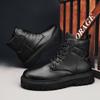 Мода осень мужская мода рабочие ботинки кроссовки круглый носок черные водонепроницаемые повседневные мотоциклетные ботинки с боковой молнией универсальные ботинки на платформе