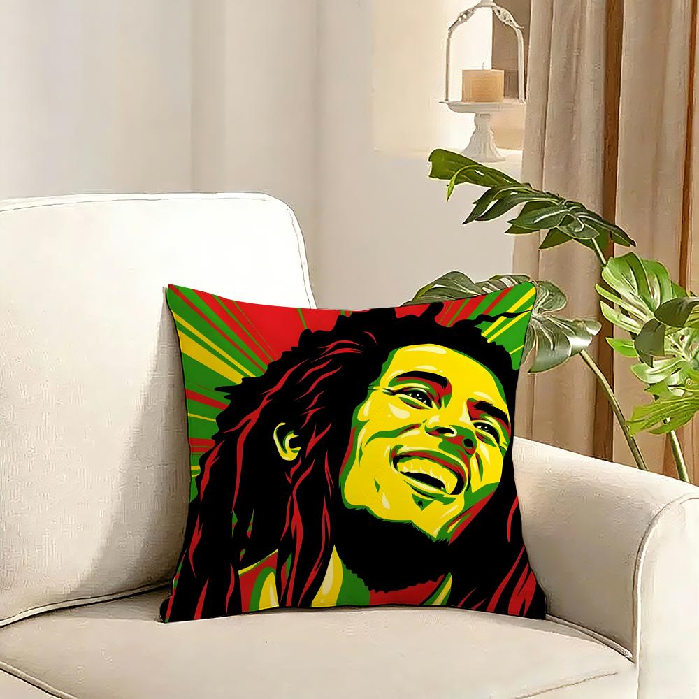 Singer BBob MMarley Cushion Cover Reversible Plush Pillow Cover Soft Fluffy Home Decor for Sofa Bedroom