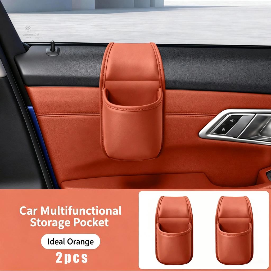 Car Door Cup Holder Multifunctional Adhesive Storage Pocket Auto Door Mount Drink Bottle Holder Phone Sundries Storage Bag