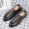 Fashion Spring New Versatile Black Men's Loafers Fashionable Men's Business Dress Shoes Lightweight Low Top Shoes Commuting Daily Shoes