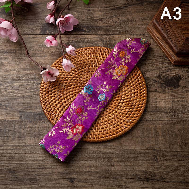 Новый чехол для ручного веера в китайском стиле, вышитые цветы, портативный складной чехол для веера, пылезащитный защитный чехол, украшение для дома