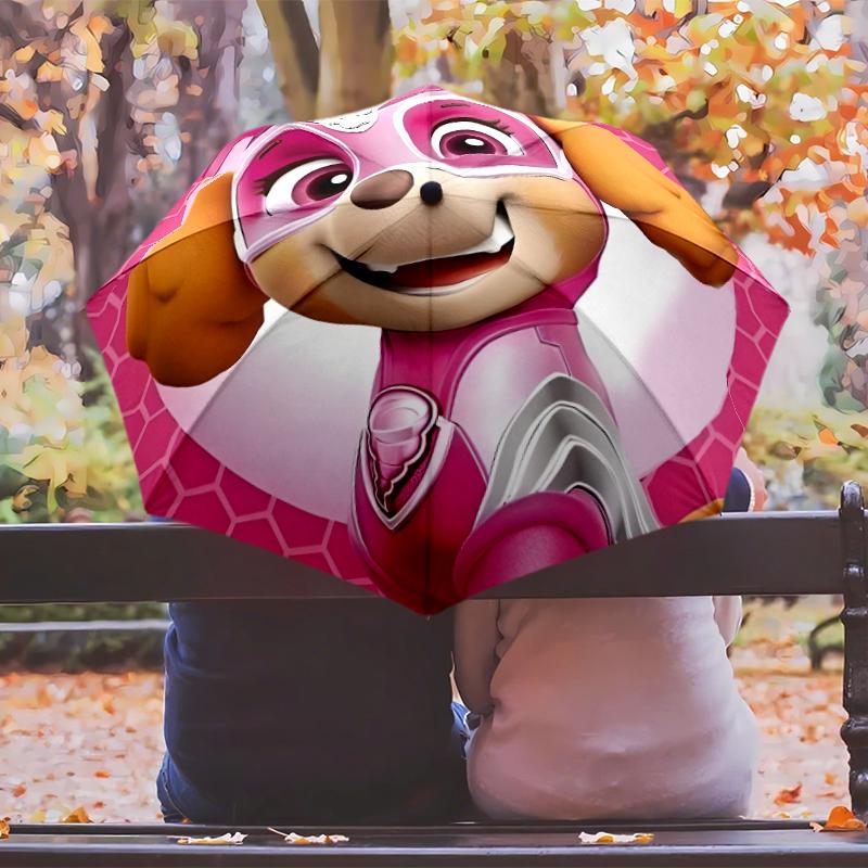 Cartoon Dog Umbrella with Automatic Open/Close & Self-8-Rib Heavy-Duty Umbrella, Compact Travel Umbrella Suitable for Outdoor