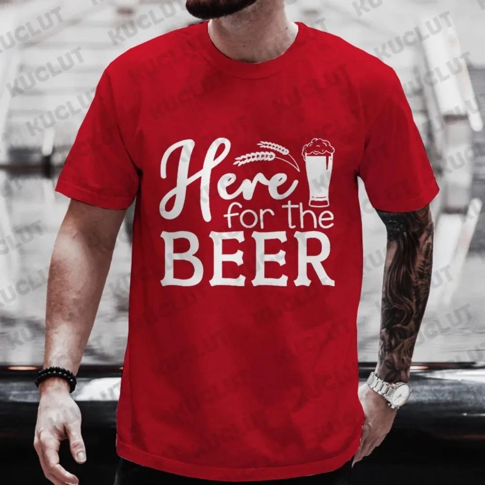 Здесь для The Beer Graphic Graphic Футболки для мужчин Y2k Streetwear Beer DAY Drinking Party Tops Одежда больших размеров Футболки с коротким рукавом