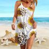 Пляжная одежда Мини-платье с принтом Удобная свободная юбка-камисоль Повседневное современное платье без рукавов Свободный крой Повседневное летнее платье для улицы