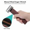 Manual Wood Auger Wrench Hand Survival Auger Wrench Multifunctional Woodworking Punch Tools Brown PU Leather Case