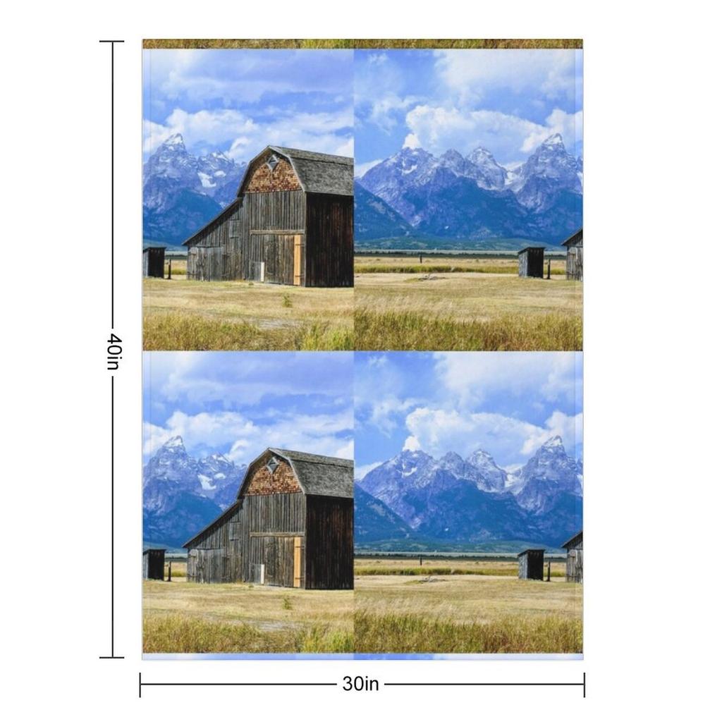 Jackson Hole Grand Tetons Mountains Barn Throw Blanket wednesday heavy to sleep anime Comforter Blankets