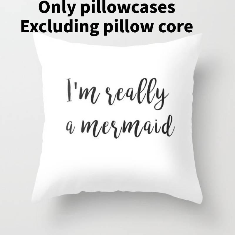 Современная минималистичная хлопковая мультяшная наволочка с буквенным принтом, мягкая плюшевая наволочка из ткани «персиковая кожа»